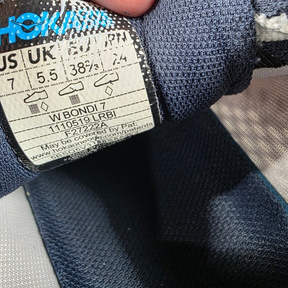 Hoka Bondi 7 Women's Running Shoes Gray Orange Navy Size 7 - Picture 8 of 8